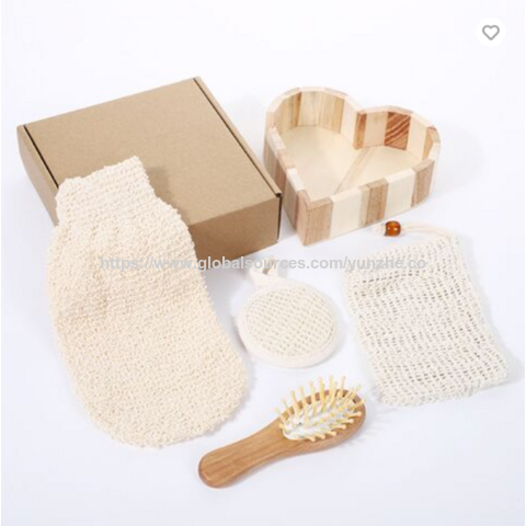 Holzeimer-Set Spa Bad Blume Fuß Bimsstein Massagekamm Holzmassage Sisal Custom