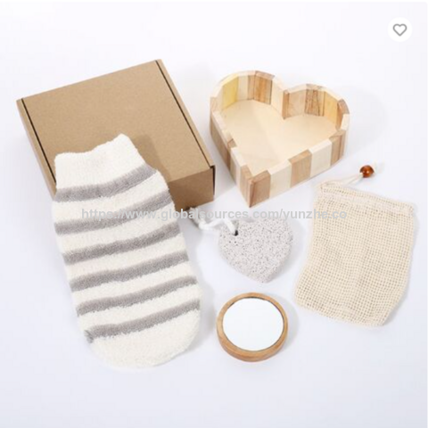 Holzeimer-Set Spa Bad Blume Fuß Bimsstein Massagekamm Holzmassage Sisal Custom
