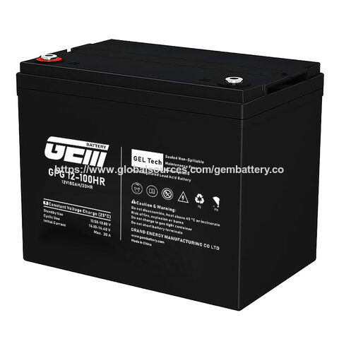 Batería de Gel 12V 90AH Industrial Premium de Alta Calidad PVC/PE-Gel Sio2 Batería de Reserva de Energía Renovable