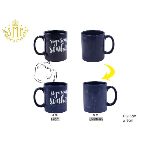 Caneca de Cerâmica Personalizada que Muda de Cor com Sublimação, Caneca com Impressão de Imagem Completa, Design Artístico Transferido por Calor para Casa e Escritório, Ideal para Brindes Promocionais