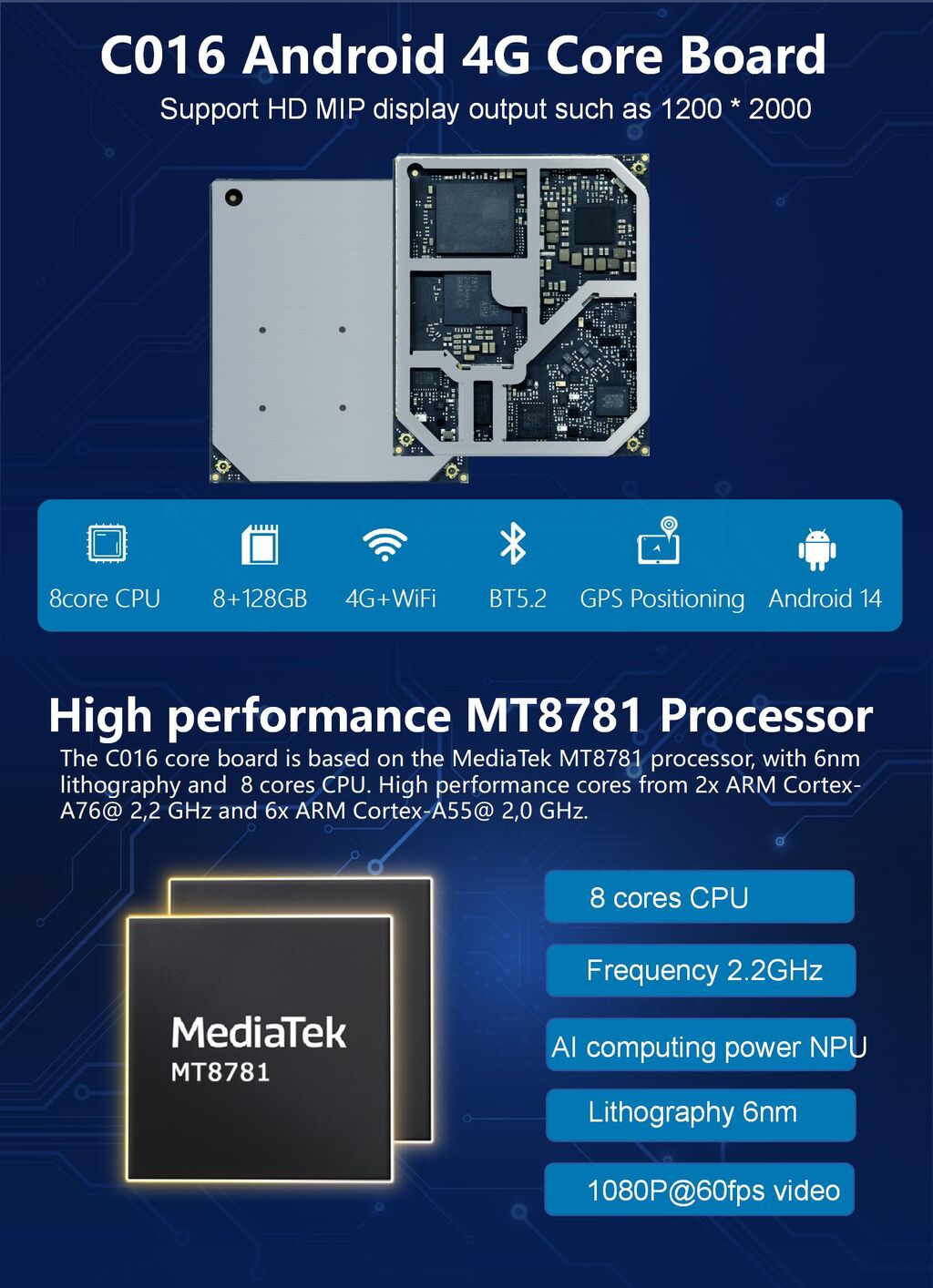 core development board module plastic core development... Mt8781 6nm Aiot Core Board | 4g/wifi/bluetooth 5.2 | Ce/fcc/rohs ...