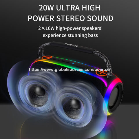 Altavoces Bluetooth únicos, altavoces inalámbricos de 20W, altavoces RGB, altavoces USB, altavoces de alta calidad con luz agradable, OEM