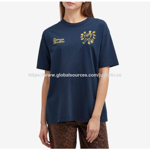 Großhandel Baumwolle Big Plus Size Damen T-Shirts Custom Printing Design Damen T-Shirt