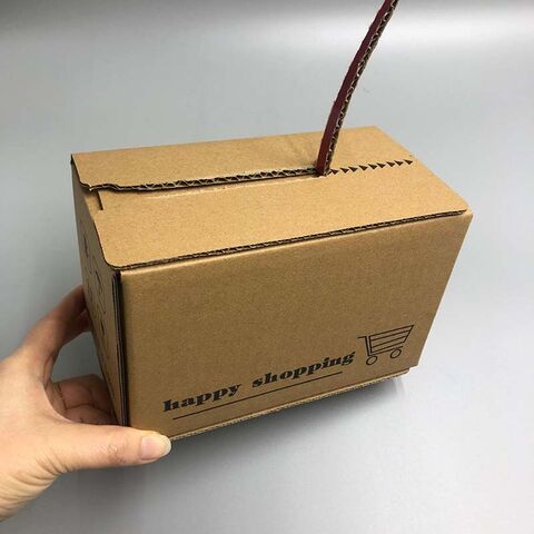 Hochwertiger Kraft-Versandkarton mit Aufreißstreifen, selbstklebendem Reißverschluss und Wellpappe