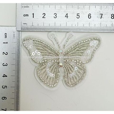 Parches DIY para coser con cuentas y pedrería, apliques de mariposa para la reutilización de prendas, parches DIY para adornar ropa