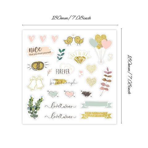 Papier pour scrapbooking, autocollants créatifs en forme de cœur pour mariage et Saint-Valentin, décoration pour agenda