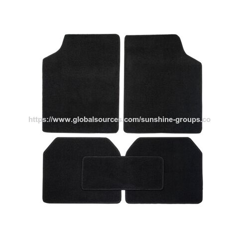Conjunto de tapetes para carro - 5 peças de tapetes interiores feitos de veludo e PVC. Tapetes para carros com design interior antiderrapante.