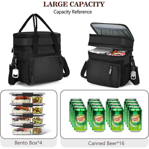 Bolsa de almuerzo impermeable de doble capa PEVA, bolsa de hielo refrigerada, bolsa aislante de gran capacidad con bolsa de arroz y bento