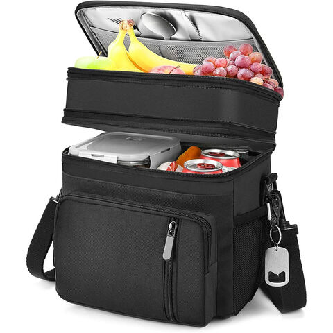 Bolsa de almuerzo impermeable de doble capa PEVA, bolsa de hielo refrigerada, bolsa aislante de gran capacidad con bolsa de arroz y bento