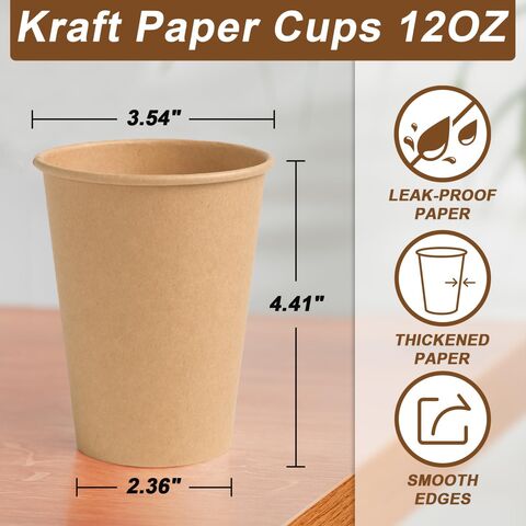 Vasos de Papel Desechables Ecológicos con Recubrimiento Kraft - Contenedores Biodegradables de Doble Pared para Bebidas Calientes, 22oz, Papel Kraft Marrón