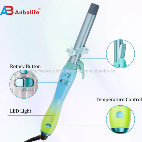 Modelador de Cachos Automático Rotativo Barril de Cerâmica 32mm 4 Configurações de Temperatura Dupla Voltagem Cabo Giratório 360° Controle de Cachos Esquerda/Direita
