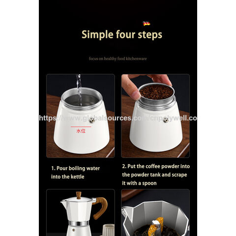 Polywell Mokka-Kaffeekanne für Handaufguss, Filterkaffeekanne, Italienische Espressokocher