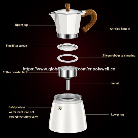 Polywell Mokka-Kaffeekanne für Handaufguss, Filterkaffeekanne, Italienische Espressokocher
