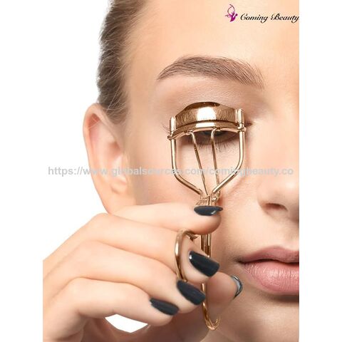 Professionelle, individuelle Wimpernzange für Wimpern mit 2 Silikon-Ersatzpads, kein Kneifen, schmerzfreies Metall-Make-up-Tool