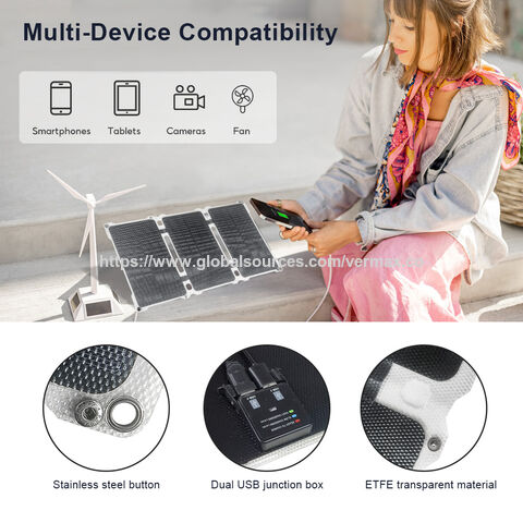 Precio de Fábrica, Calidad Garantizada, Fabricante y Precio al Por Mayor, Servicio OEM/ODM, Cargador de Panel Solar Plegable Portátil de 21W