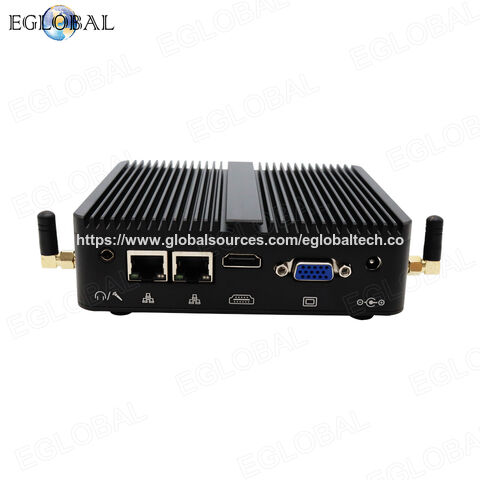 EGLOBAL Mini PC sem Ventoinha Mais Vendido In-tel J5005 Dual Lan 2*Com DDR4 VGA HD 2*USB Win10 Linux IOT Computador Industrial para Quiosque