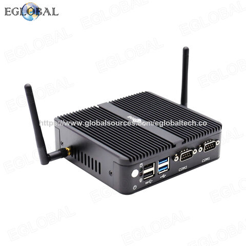 EGLOBAL Mini PC sem Ventoinha Mais Vendido In-tel J5005 Dual Lan 2*Com DDR4 VGA HD 2*USB Win10 Linux IOT Computador Industrial para Quiosque