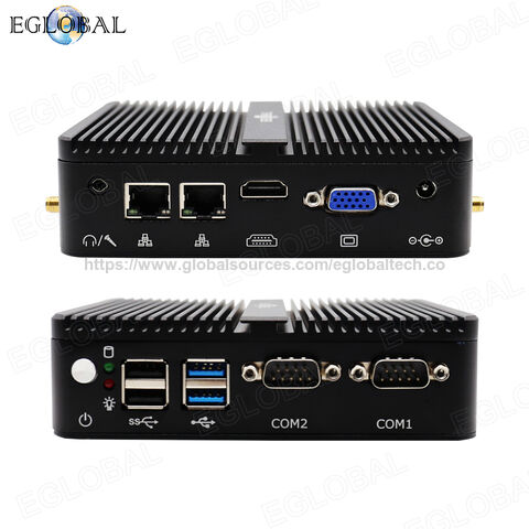 EGLOBAL Mini PC sem Ventoinha Mais Vendido In-tel J5005 Dual Lan 2*Com DDR4 VGA HD 2*USB Win10 Linux IOT Computador Industrial para Quiosque