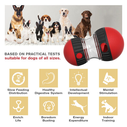 Fabricante Atacadista de Artigos para Animais de Estimação - Dispensador de Guloseimas Rolante para Cães, Mais Vendido na Amazon - Brinquedo de Treinamento e Quebra-Cabeça de Alimentação Lenta