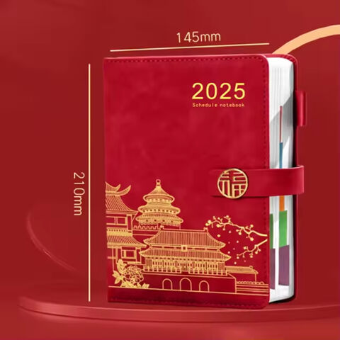 Agenda 2025 avec Logo Personnalisé, Carnet d'Affaires de Luxe A5 à Couverture Rigide en Cuir PU, Coffret Cadeau