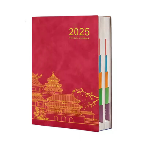 Agenda 2025 avec Logo Personnalisé, Carnet d'Affaires de Luxe A5 à Couverture Rigide en Cuir PU, Coffret Cadeau