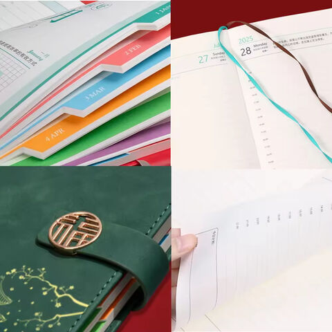Agenda 2025 avec Logo Personnalisé, Carnet d'Affaires de Luxe A5 à Couverture Rigide en Cuir PU, Coffret Cadeau