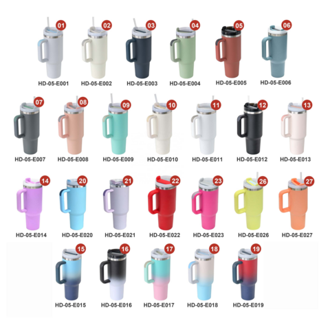 Tazas personalizadas de 30oz 40oz para exteriores, doble pared, acero inoxidable al vacío, vaso de 40 oz con asa y pajita