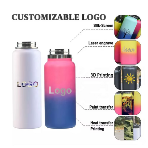 Termo de café personalizado, acero inoxidable, doble pared, aislado, para gimnasio, deporte, botella de agua de 18 oz 32 oz con pajita