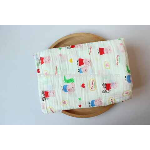 2 layers soft feeling swaddle blanket popular baby print muslin 100% cotton baby blanket