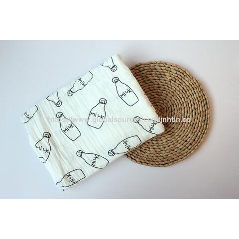 2 layers soft feeling swaddle blanket popular baby print muslin 100% cotton baby blanket