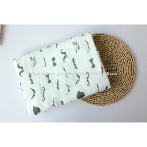 2 layers soft feeling swaddle blanket popular baby print muslin 100% cotton baby blanket