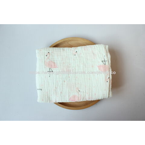 2 layers soft feeling swaddle blanket popular baby print muslin 100% cotton baby blanket