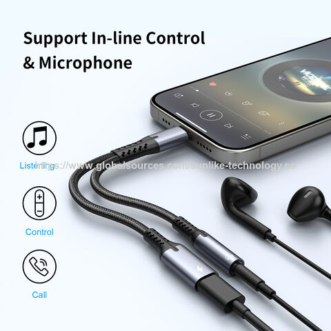 Adaptateur Sunlike Type C-PD + Audio, boîtier en aluminium, PD 60W, prise en charge de la commande en ligne, microphone, transfert de données USB 2.0