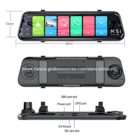 Prix usine WIFI 1080p miroir 9.66 pouces IPS écran tactile double caméra 4g caméra de tableau de bord de voiture pour véhicule/camion