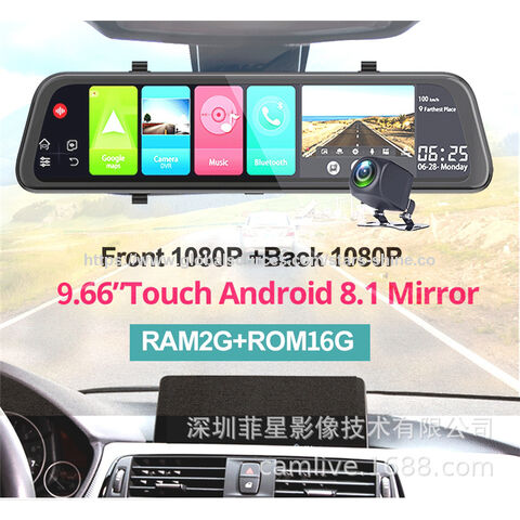 Prix usine WIFI 1080p miroir 9.66 pouces IPS écran tactile double caméra 4g caméra de tableau de bord de voiture pour véhicule/camion