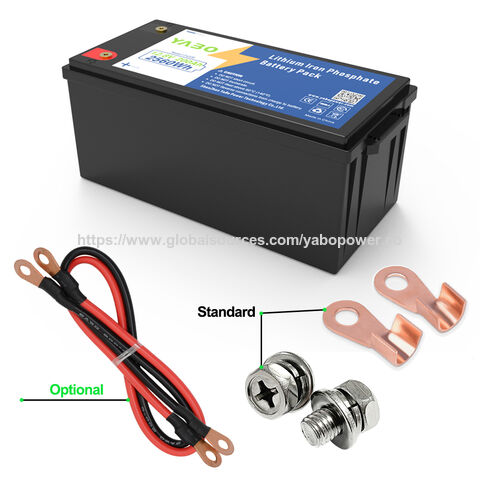 Bateria YABO 12V 200Ah LiFePO4 Ciclo Profundo Power Pack para Sistema Solar Off Grid Backup RV Marinha e Armazenamento de Energia Doméstica