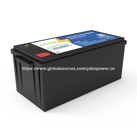 Bateria YABO 12V 200Ah LiFePO4 Ciclo Profundo Power Pack para Sistema Solar Off Grid Backup RV Marinha e Armazenamento de Energia Doméstica