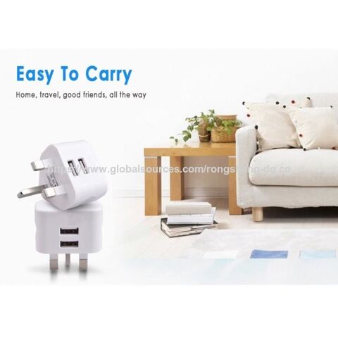 Cargador Rápido de Dos Puertos 5V2A de Calidad Superior para Teléfono, Adaptador de Corriente LED de Carga Rápida