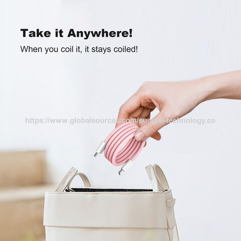 Manufacturer. USB C to Type C, Magnetically Retractable Cable, ABS shell, keep tidy in your desk or pocket
