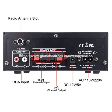 AK45 Stereo Audio Amplifier, 2 Channel Audio Stereo Receiver Wireless Bluetooth 5.0 Power Amplifier for Home audio system