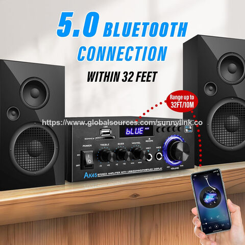 AK45 Stereo Audio Amplifier, 2 Channel Audio Stereo Receiver Wireless Bluetooth 5.0 Power Amplifier for Home audio system