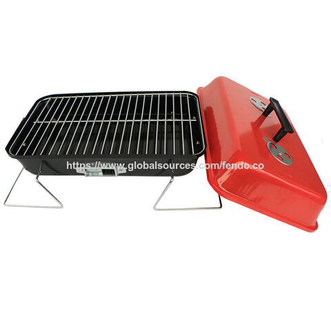 Mini Barbacoa Portátil de Carbón para Camping al Aire Libre con Asa y Soporte - Ideal para Excursiones