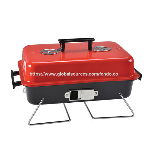 Mini Barbacoa Portátil de Carbón para Camping al Aire Libre con Asa y Soporte - Ideal para Excursiones