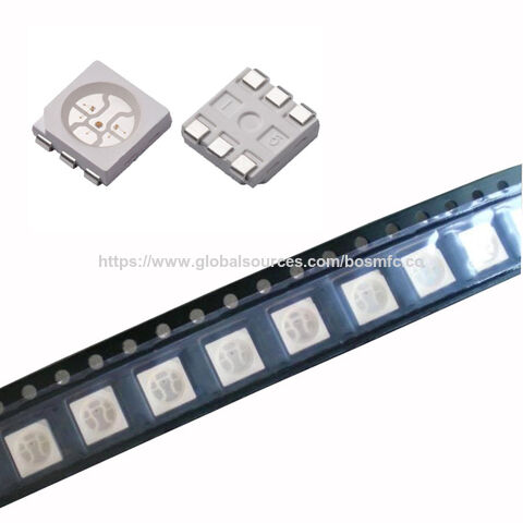 LED SMD 5050 RGB de 6 pines para montaje en superficie de alta calidad, ángulo de visión de 120 grados, perlas de lámpara LED de alto brillo.