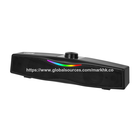 Barra de som Bluetooth portátil com 6 luzes LED mutáveis, microfone embutido, alto-falante estéreo RGB dinâmico para desktop/laptop/telefone/TV