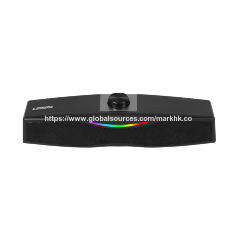 Barra de som Bluetooth portátil com 6 luzes LED mutáveis, microfone embutido, alto-falante estéreo RGB dinâmico para desktop/laptop/telefone/TV