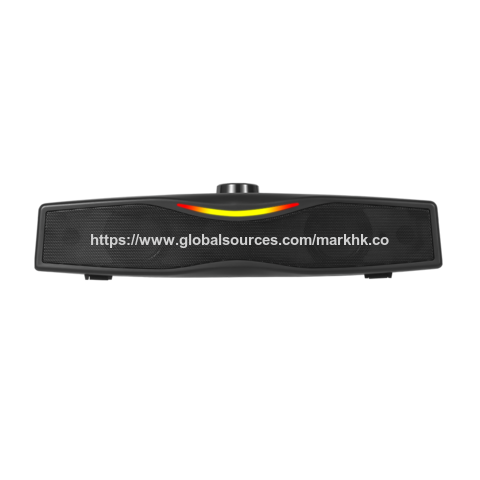 Barra de som Bluetooth portátil com 6 luzes LED mutáveis, microfone embutido, alto-falante estéreo RGB dinâmico para desktop/laptop/telefone/TV