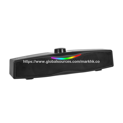 Barra de som Bluetooth portátil com 6 luzes LED mutáveis, microfone embutido, alto-falante estéreo RGB dinâmico para desktop/laptop/telefone/TV