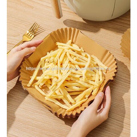 Air Fryer Papier Liner Rechteckig, Lebensmittelqualität, Antihaftbeschichtung, Fettabweisend, Air Fryer Einwegartikel, Quadratisches Pergamentpapier