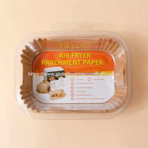 Air Fryer Papier Liner Rechteckig, Lebensmittelqualität, Antihaftbeschichtung, Fettabweisend, Air Fryer Einwegartikel, Quadratisches Pergamentpapier